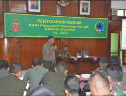 Tekan Pelanggaran, Prajurit dan PNS Korem 072/Pmk Dibekali Penyuluhan Hukum