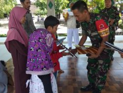 Dibanjari Ana-anak, Kawasan TMMD Jadi Ajang Lomba Mewarnai