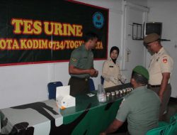 Cegah Penyalahgunaan Narkoba, Prajurit Kodim Yogyakarta Jalani Tes Urine