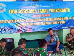 Jelang HUT TNI Ke 73, Lanal Yogyakarta Doa Bersama