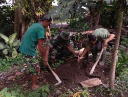 Cegah Longsor  Sungai Winongo, Koramil Ngampilan Tanam Pohon Bersama Warga