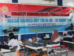 Peringatan HUT TNI AL, Lanal Yogyakarta Sumbangkan 50 Kantong Darah