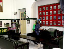 Antisipasi Penyebaran Covid 19, Kodim Yogyakarta Lakukan Penyemprotan Desinfektan