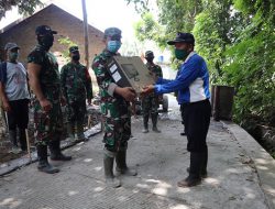 Karya Bhakti Kodim Sleman di Dusun Pokoh Bangun Talud Sepanjang 300 Meter