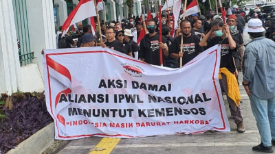 Aksi damai Aliansi IPEWL di Kantor kementrian Jakarta, Selasa (10/01/2023) kemarin