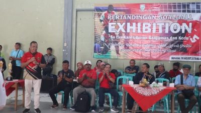 Pembukaan pertandingan goal ball dan tenis meja exhibition se-eks Karesidenan Banyumas dan Kedu yang diselenggarakan NPCI Purbalingga. Foto: Tar