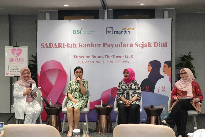 Talkshow bertajuk “Sadari-lah Kanker Payudara Sejak Dini” AXA Mandiri di kantor pusat Bank Syariah Indonesia (BSI) Jakarta, Jumat (13/10/ 2023). Foto: Ist