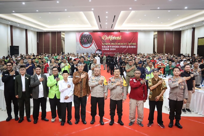 Polda jateng gandeng masyarakat deklarasi pemilu damai. Foto: Ist