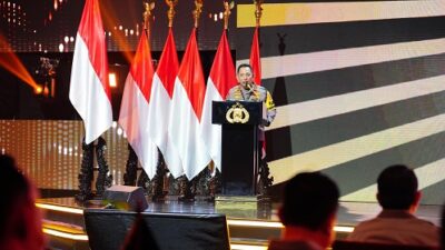 Kapolri Jenderal Listyo Sigit Prabowo saat membuka Rapim Polri di Gedung Tribrata, Jakarta Selatan, Kamis (29/02/2024). Foto: ist