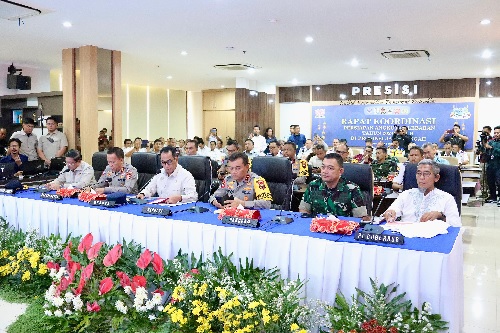 Rakor Menteri Perhubungan Budi Karya Sumadi bersama Polda Jateng pada Minggu, (31/3/2024) siang.