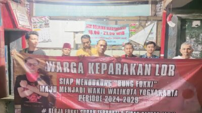 Warga Keparakan Lor, KOta Yogyakarta yang menjadi salah satu basis akar rumput PDI Perjuangan menyatakan mendukung Fokki maju sebagai Calon Wakil Wali Kota Yogyakarta pada Pilkada 2024. Foto: Ist