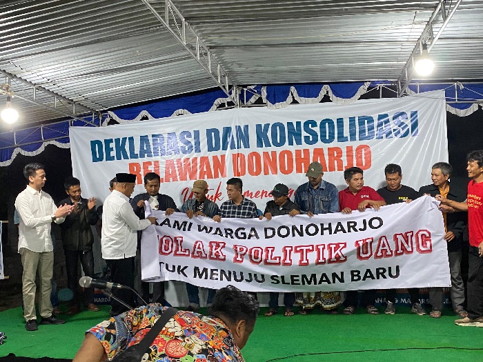 Deklarasi dan konsolidasi relawan Donoharjo mendukung Harda danang dihadiri Gusti Marrel. Foto: Ist