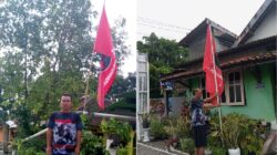 Aksi pemasangan ratusan bendera PDI Perjuangan oleh Kader Repdem Yogyakarta sebagai bentuk dukung Megawati jabat kembali Ketum Partai. Foto: Ist