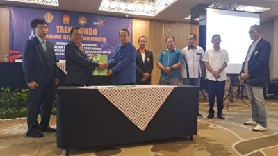 Dua oragisasi besar Taekwondo, UTI Pro dan TI DIY bersepakat melebur demi tingkatkan prestasi Taekwondo DIY. Foto: Istimewa
