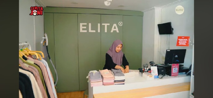 ELITA KERUDUNG, Salah satu brand busana muslimah ternama level nasional berasal dari Yogyakarta dan bssutan alumni kedokteran hewan. Foto: Ist/JNE
