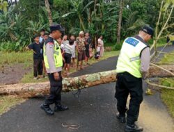 Sigap! Polisi Evakuasi Pohon Tumbang dan Rumah Warga Rusak Akibat Hujan Angin Terjang Kaligondang