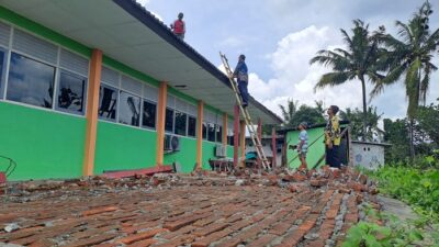 Kerusakan SMPN 2 Kalasan ditangani Pemkab Sleman, siswa kelas VII dan VIII belajar daring demi keselamatan. Foto: Ist