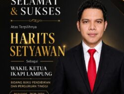 Dosen Itera, Harits Setyawan, Terpilih sebagai Wakil Ketua IKAPI Lampung Periode 2026-2031